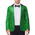 thumbnail image 1 of INSPIRE CHIC Men's Peak Lapel Disco Party Tuxedo Sequin Suit Jacket Metallic Sports Coat Blazer, 1 of 4