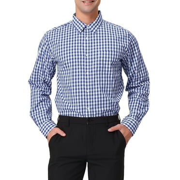 Lars Amadeus Men's Plaid Button Down Long Sleeves Dress Checkered Shirts