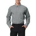 thumbnail image 1 of INSPIRE CHIC Men's Shirts Plaid Long Sleeve Button-Down 100% Cotton Dress Shirt XL Black White, 1 of 7