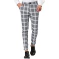 thumbnail image 1 of Lars Amadeus Men's Plaid Dress Pants Classic Slim Fit Chino Business Trousers, 1 of 6