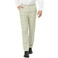 thumbnail image 1 of Lars Amadeus Men's Plaid Dress Pants Regular Fit Flat Front Checked Trousers, 1 of 6