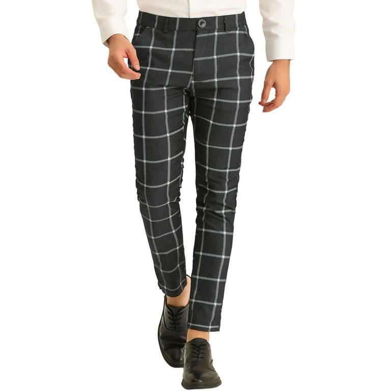 Men's plaid pants skinny shop