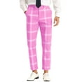 thumbnail image 1 of Lars Amadeus Men's Plaid Dress Pants Slim Fit Checked Printed Trousers, 1 of 4