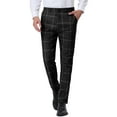thumbnail image 1 of Lars Amadeus Men's Plaid Dress Pants Slim Fit Flat Front Business Check Trousers, 1 of 6