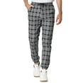 thumbnail image 1 of Lars Amadeus Men's Plaid Pants Casual Slim Fit Drawstring Check Trousers, 1 of 6