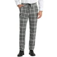 thumbnail image 1 of INSPIRE CHIC Men's Plaid Pants Casual Slim Fit Flat Front Check Dress Trousers, 1 of 6