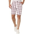 thumbnail image 1 of INSPIRE CHIC Men's Plaid Shorts Checked Regular Fit Flat Front Dress Shorts, 1 of 6