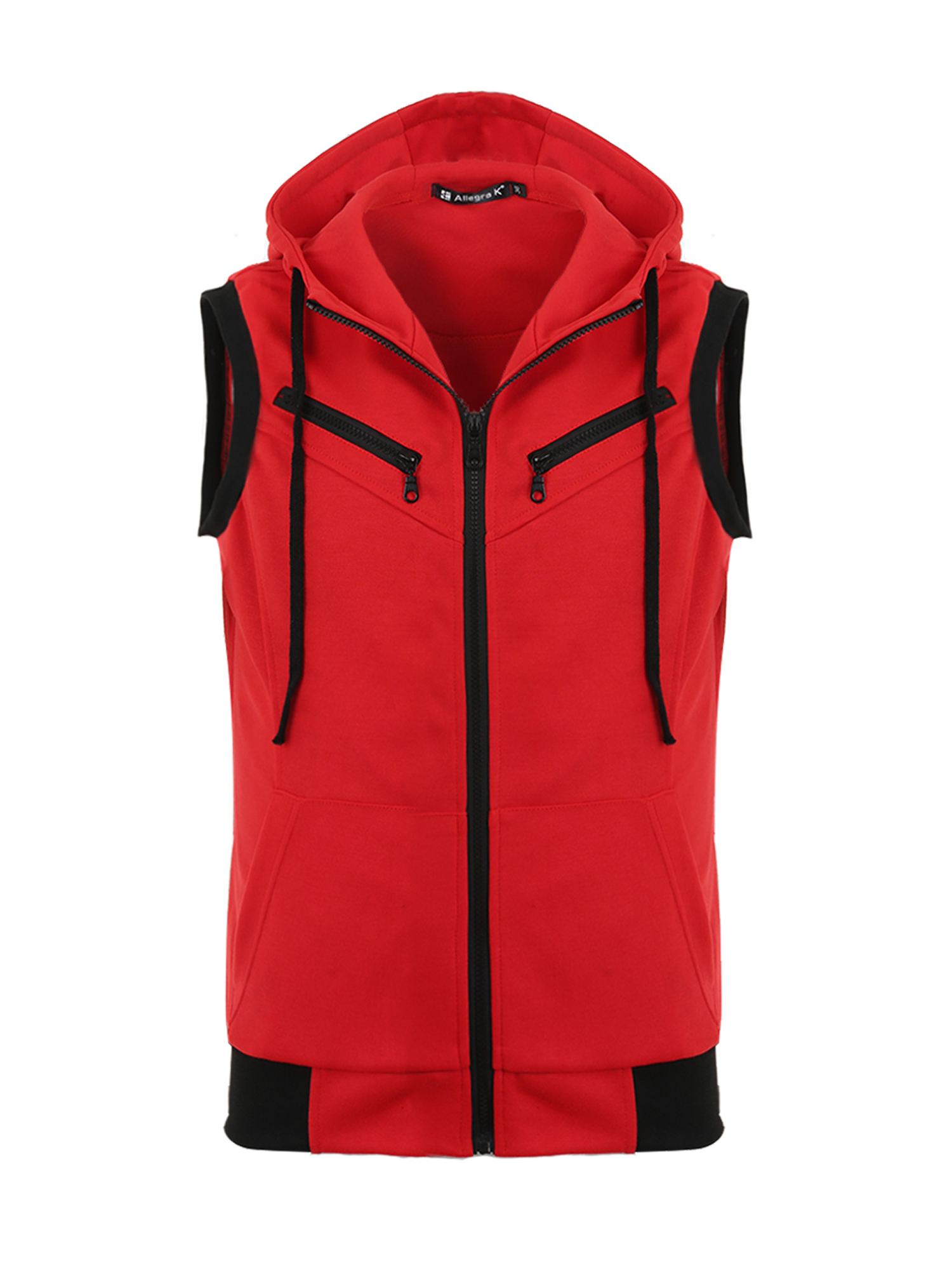 ^^men's Fleece Hoodie With Bubble Vest