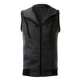 thumbnail image 1 of INSPIRE CHIC Men's Tailored Vest Hoodie Zip Up Sleeveless Drawstring Hooded Vest 38 Dark Gray, 1 of 7