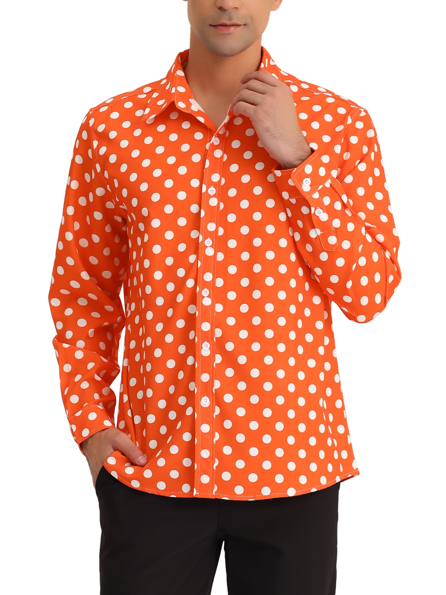 Olive Men'S Cotton Polka Dots Formal Shirt'S