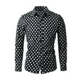 thumbnail image 1 of INSPIRE CHIC Men's Shirt Polka Dots Pattern Point Collar Long Sleeve Button Down Shirt 34 Black, 1 of 7