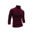 thumbnail image 1 of INSPIRE CHIC Men's Pullover Turtle Neck Long Sleeves Stretchy Slim Fit Tops 40 Burgundy, 1 of 5