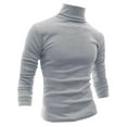 thumbnail image 1 of INSPIRE CHIC Men's Pullover Turtle Neck Long Sleeves Stretchy Slim Fit Tops 50 Light Grey, 1 of 6