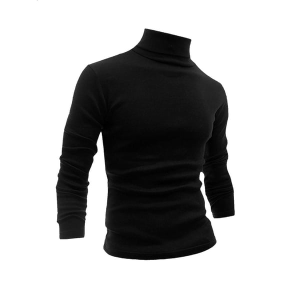 INSPIRE CHIC Men's Sweaters Pullover Turtle Neck Long Sleeve Stretchy Slim Fit Tops 38 Black