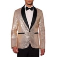 thumbnail image 1 of Lars Amadeus Men's Sequin Sport Coats Shawl Lapel One Button Wedding Shiny Blazer, 1 of 6