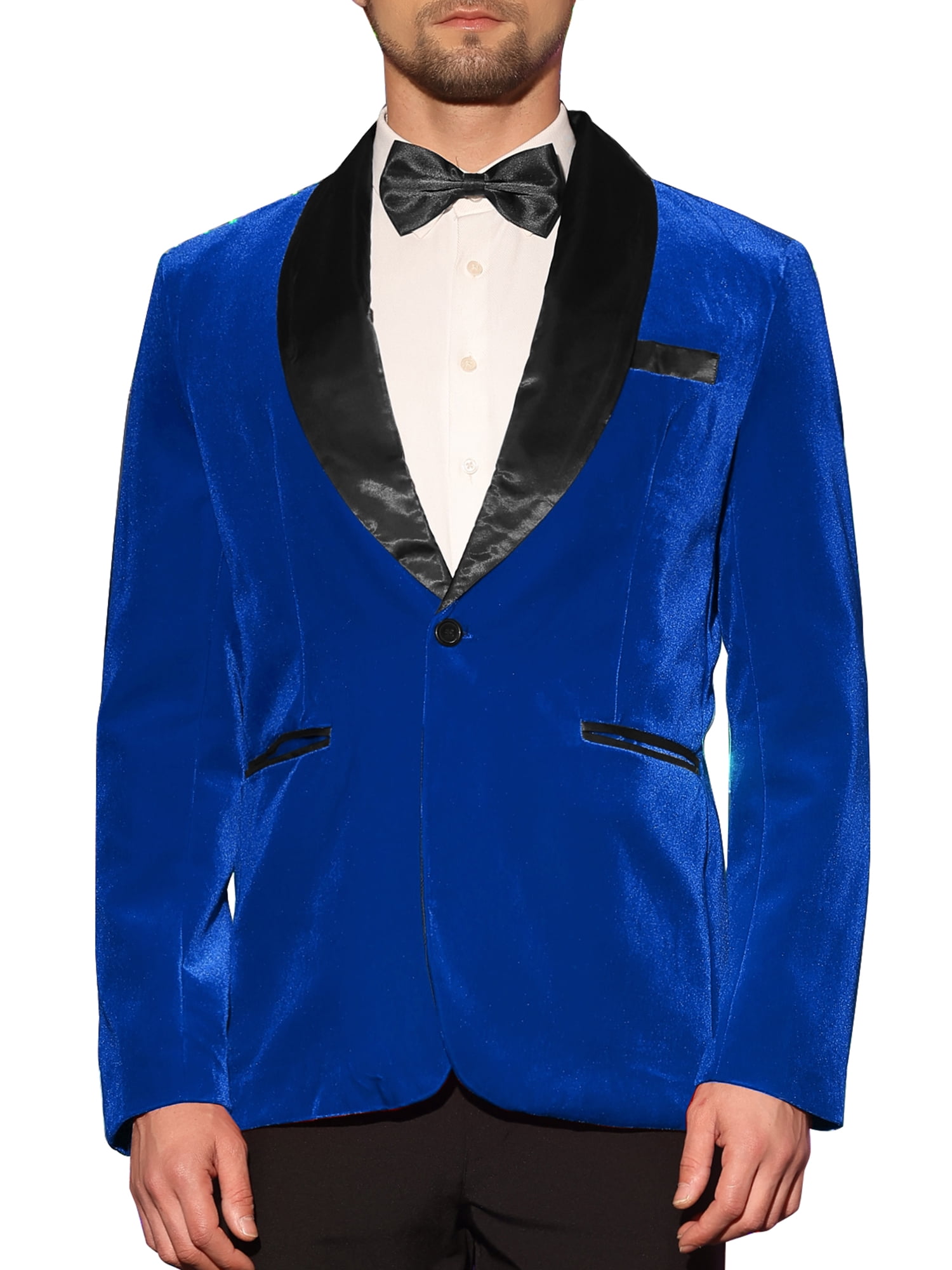 Men's 1 Button French Blue Shawl Lapel  Vest Tuxedo Suit main image 0