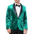 thumbnail image 1 of INSPIRE CHIC Men's Blazers Glitter Rhinestone Shawl Lapel Collar Party Blazers L Green, 1 of 5