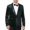 thumbnail image 1 of INSPIRE CHIC Men's Blazers Glitter Rhinestone Shawl Lapel Collar Party Blazers L Black, 1 of 5