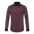 thumbnail image 1 of INSPIRE CHIC Men's Shirts Long Sleeves Button Down Polka Dots Cotton Dress Shirts Burgundy White Black M, 1 of 5