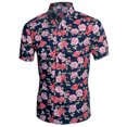 thumbnail image 1 of Lars Amadeus Men's Shirts Short Sleeve Floral Print Point Collar Hawaiian Shirt, 1 of 6