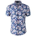 thumbnail image 1 of Lars Amadeus Men's Shirts Short Sleeve Floral Print Point Collar Hawaiian Shirt, 1 of 6