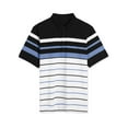 thumbnail image 1 of INSPIRE CHIC Men's Shirts Striped Polo Shirts Short Sleeve Color Block Golf T-Shirts Black White Blue S, 1 of 5