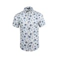 thumbnail image 1 of INSPIRE CHIC Men's Short Sleeve Printed Button Front Beach Hawaiian Shirt 34 Blue White, 1 of 8