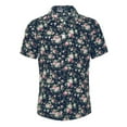 thumbnail image 1 of INSPIRE CHIC Men's Shirts Short Sleeve Floral Printed Button Front Beach Hawaiian Shirt 34 Navy Blue, 1 of 7
