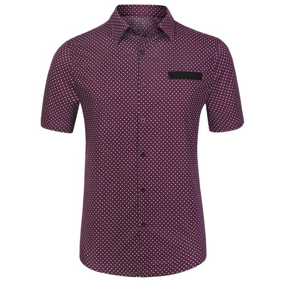 Lars Amadeus Men's Short Sleeve Shirts Summer Printed Pocket Button Down Shirts