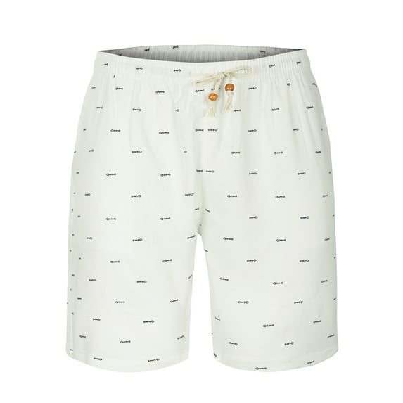 INSPIRE CHIC Easter Men's Shorts Drawstring Waist Fish Pattern Beach Summer Board Shorts 28 White