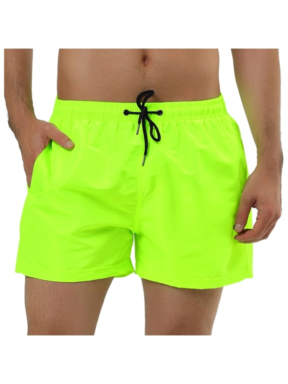 Men's Quick Dry Swim Trunks Lightweight Polyester Board Shorts with Mesh Lining 30 Light Green