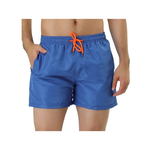 INSPIRE CHIC Men's Shorts Drawstring Waist Mesh Lining Board Beach Swimwear 30 Royal Blue