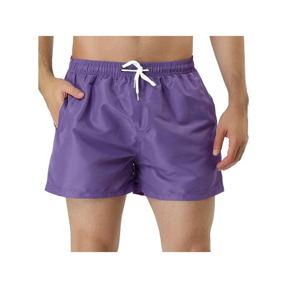 INSPIRE CHIC Men's Shorts Drawstring Waist Mesh Lining Board Beach Swimwear 32 Purple