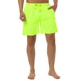 thumbnail image 1 of INSPIRE CHIC Men's Shorts Solid Beach Shorts Drawstring Surfing Mesh Lining Board Shorts 30 Yellow, 1 of 5