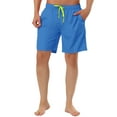 thumbnail image 1 of INSPIRE CHIC Men's Shorts Solid Beach Shorts Drawstring Surfing Mesh Lining Board Shorts 34 Blue, 1 of 7