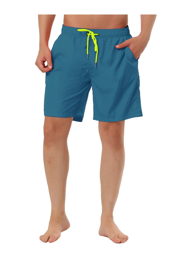 Men's Solid Board Shorts Quick Dry Swim Trunks with Mesh Lining & Pockets 34 Royal Blue
