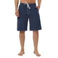 thumbnail image 1 of INSPIRE CHIC Men's Shorts Summer Drawstring Elastic Waist Solid Beach Board Swim Shorts 34 Dark Blue, 1 of 6