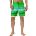 thumbnail image 1 of Lars Amadeus Men's Shorts Summer Printed Drawstring Color Block Swim Beach Shorts, 1 of 6