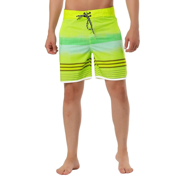 Lars Amadeus Men's Shorts Summer Printed Drawstring Color Block Swim Beach Shorts