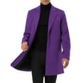 thumbnail image 1 of INSPIRE CHIC Men's Coat Notched Lapel Single Breasted Mid-Weight Long Sleeve Coat 2XL Purple, 1 of 7