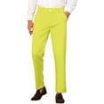 thumbnail image 1 of INSPIRE CHIC Men's Slim Fit Trousers Flat Front Solid Color Business Pants 34 Yellow, 1 of 7