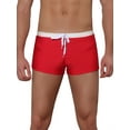 thumbnail image 1 of INSPIRE CHIC Men's Solid Color Elastic Waist Summer Pool Swimwear Shorts Red 30, 1 of 5