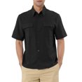 thumbnail image 1 of Lars Amadeus Men's Solid Color Short Sleeves Point Collar Shirt with Pockets, 1 of 6