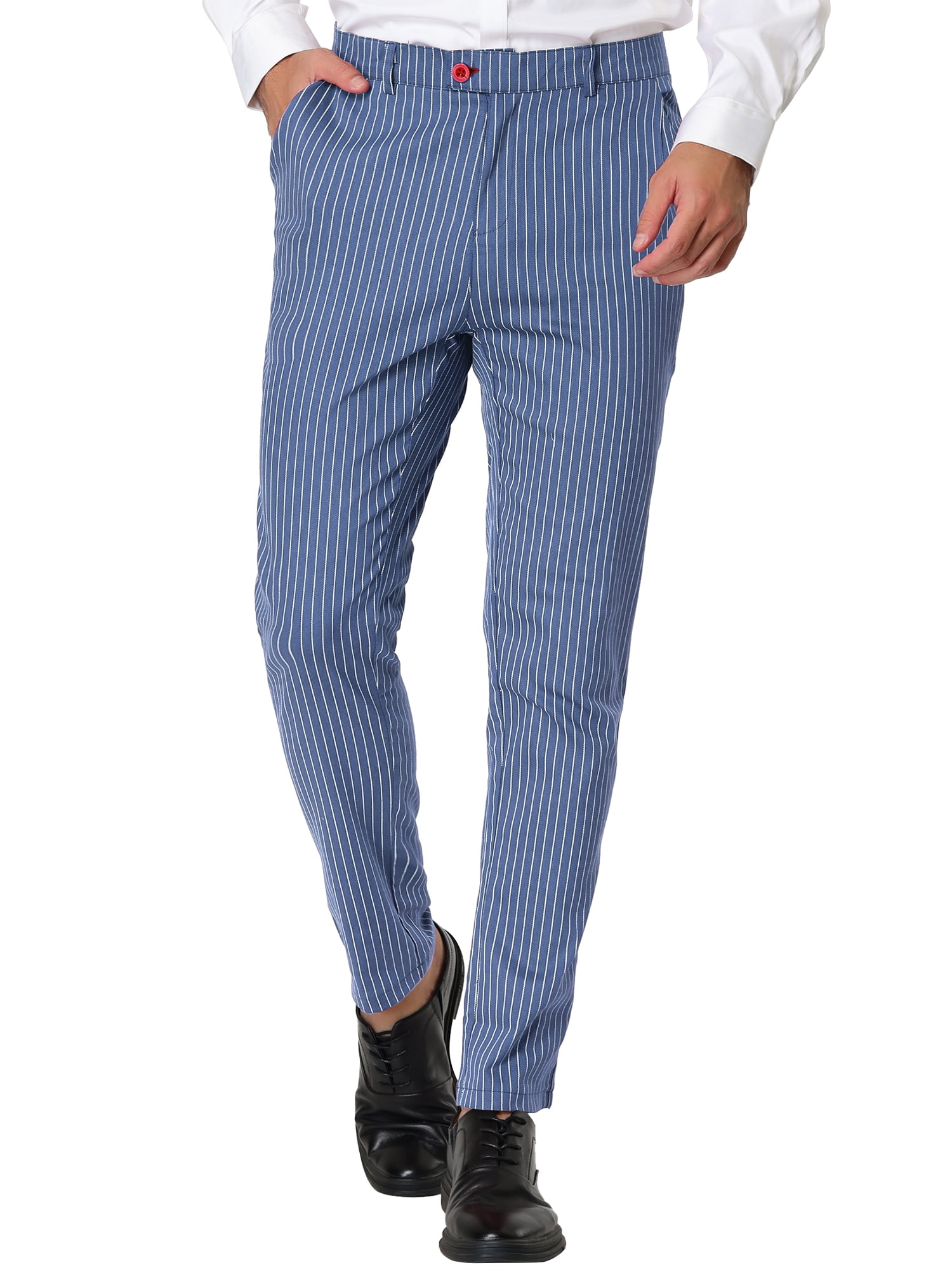 Dolce & Gabbana Blue Striped Men Formal Men's Pants