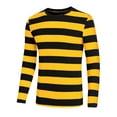 thumbnail image 1 of Lars Amadeus Men's Striped Crew Neck Long Sleeve T-shirt Cotton Pullover Top, 1 of 7