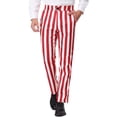 thumbnail image 1 of INSPIRE CHIC Men's Striped Dress Pant Classic Fit Flat Front Business Work Prom Trousers 38 Red White, 1 of 7