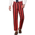 thumbnail image 1 of INSPIRE CHIC Men's Pants Stripes Zipper Closure Front Pockets Dress Pants 28 Red Black, 1 of 7