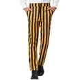 thumbnail image 1 of INSPIRE CHIC Men's Striped Pants Skinny Fit Color Block Dress Trousers 38 Yellow Black, 1 of 7