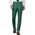 thumbnail image 1 of INSPIRE CHIC Men's Striped Slim Fit Contrast Color Drawstring Dress Pants 32 Dark Green, 1 of 6