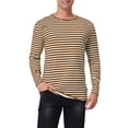 thumbnail image 1 of Lars Amadeus Men's Striped T-Shirt Long Sleeves Crew Neck Stripe Basic Tops, 1 of 6